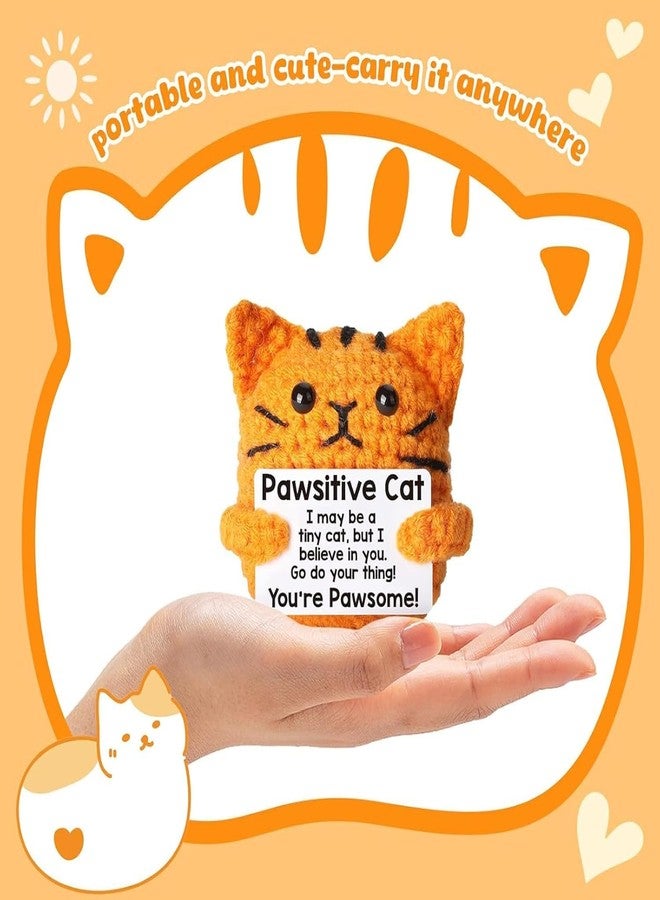 BCNJEPIN Crochet Toys, 1PCS Handmade Orange Cat Plush Doll, Soft Table Decor for Office and Study, for All Ages, Cotton Yarn Crafted with Care - Image 3